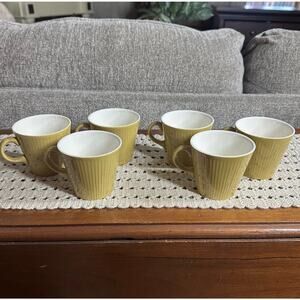 Vtg 1960s Sheffield Serenade Coffee Tea Cups Mug MCM Set Yellow Set of 6